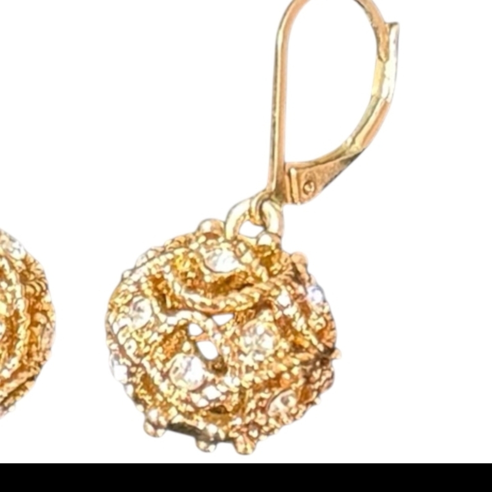 Gold Dangle Earrings - image 2